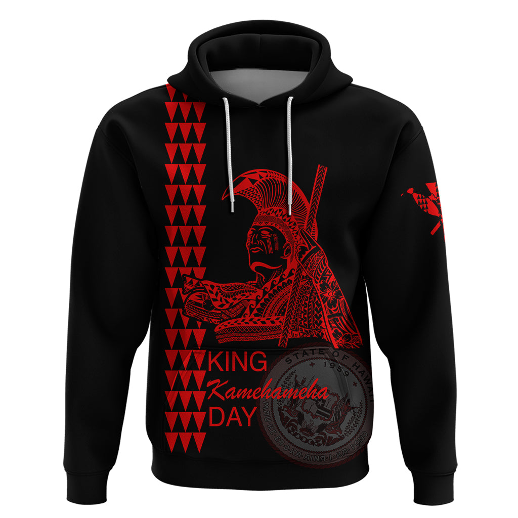 Custom Hawaii Hoodie King Kamehameha Day Red LT6 Pullover Hoodie Red - Polynesian Pride