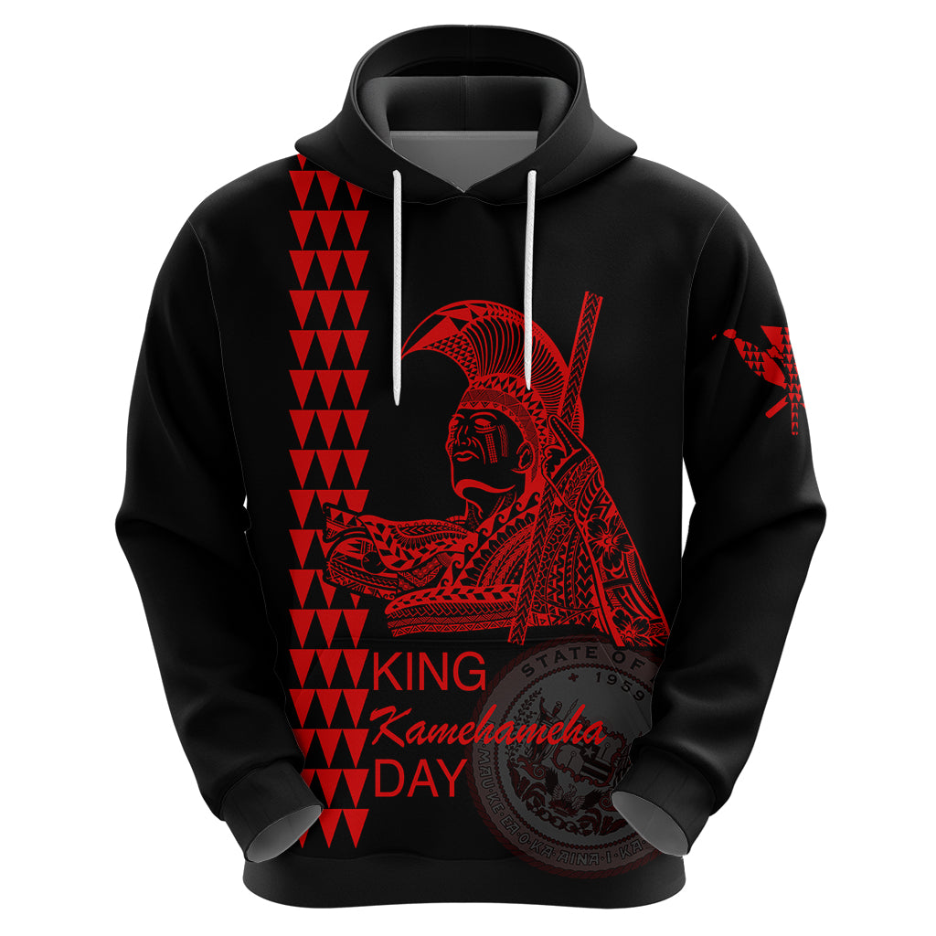 Custom Hawaii Hoodie King Kamehameha Day Red LT6 - Polynesian Pride