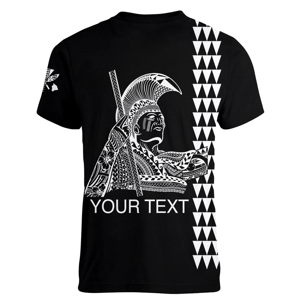 Custom Hawaii Women V Neck T Shirt King Kamehameha Day - White LT6 - Polynesian Pride