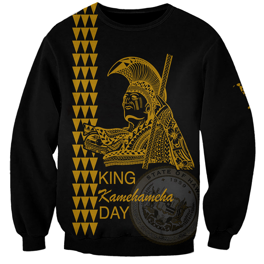 Custom Hawaii Sweatshirt King Kamehameha Day - Gold LT6 Unisex Gold - Polynesian Pride