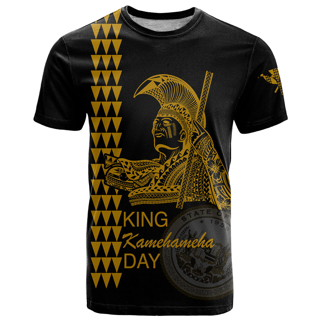 Custom Hawaii T Shirt King Kamehameha Day Gold LT6 Gold - Polynesian Pride