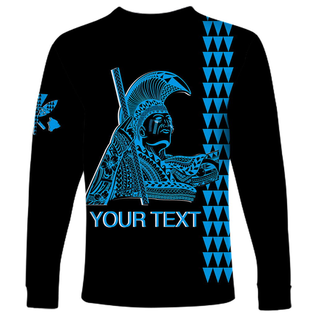 Custom Hawaii Long Sleeve Shirt King Kamehameha Day - Blue LT6 - Polynesian Pride