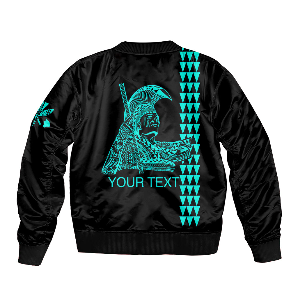 Custom Hawaii Bomber Jacket King Kamehameha Day - Green LT6 - Polynesian Pride