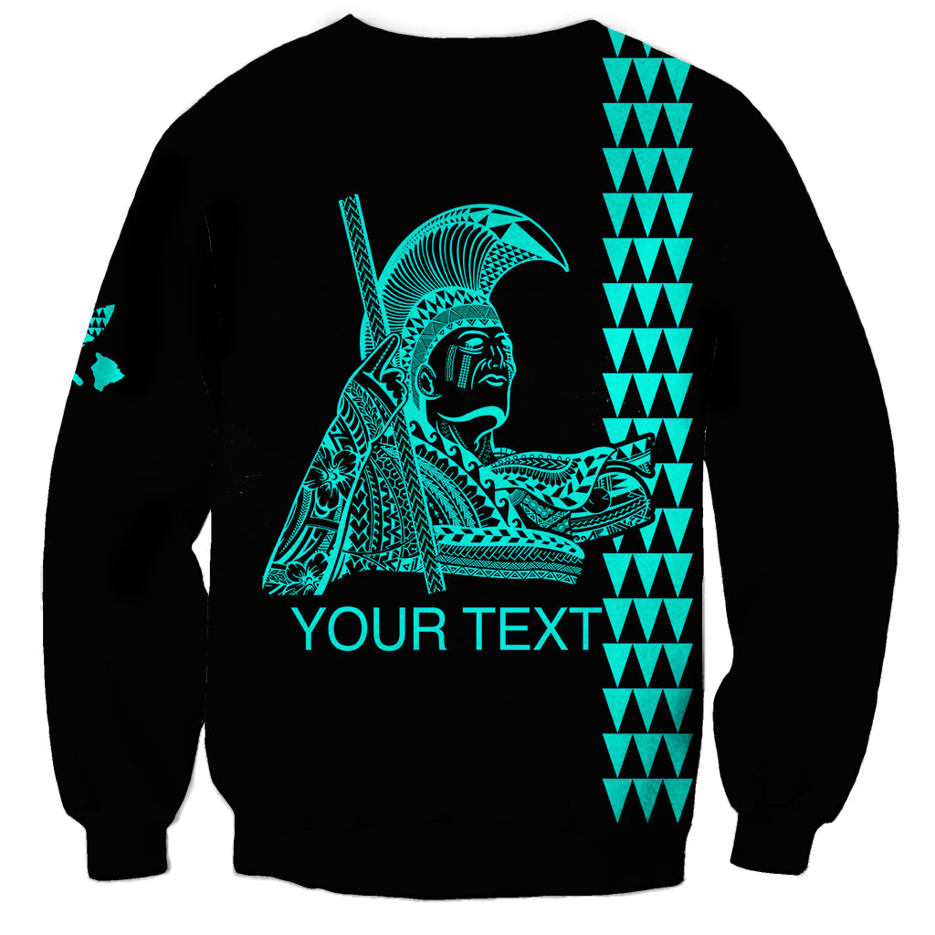 Custom Hawaii Sweatshirt King Kamehameha Day - Green LT6 - Polynesian Pride
