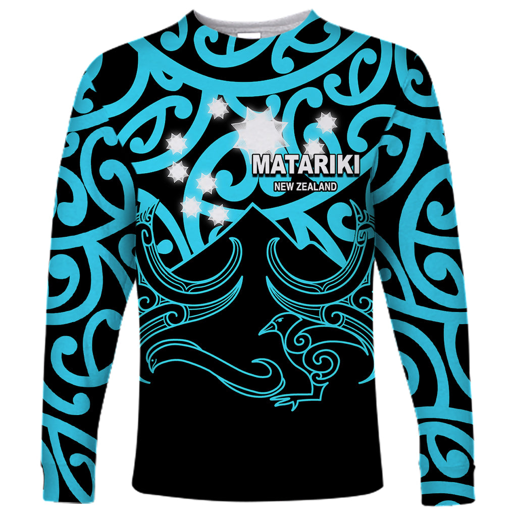 Matariki New Zealand Long Sleeve Shirt Maori New Year Light Blue LT6 Unisex Blue - Polynesian Pride