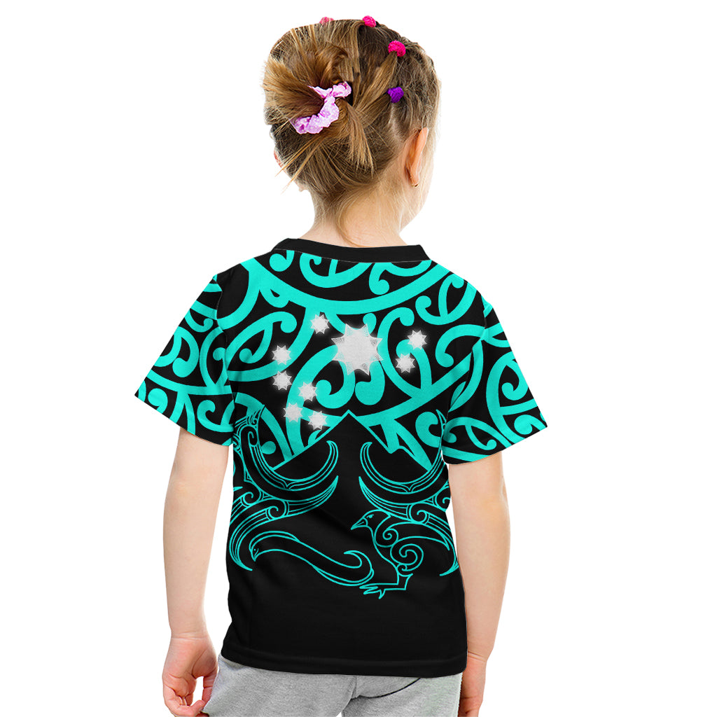 Matariki New Zealand Kid T Shirt Maori New Year Turquoise LT6 - Polynesian Pride