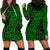 New Zealand Hoodie Dress Maori Pattern Green LT6 - Polynesian Pride