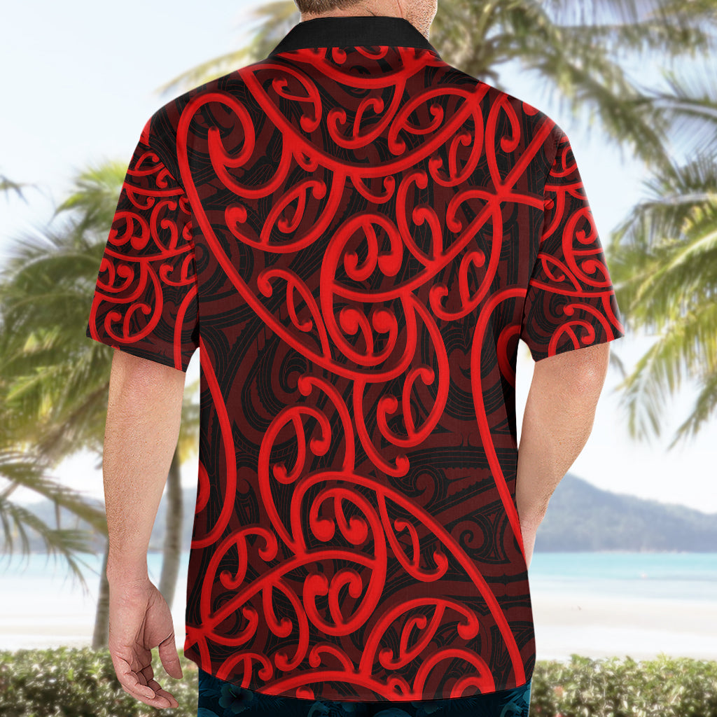 New Zealand Hawaiian Shirt Maori Pattern Red LT6 - Polynesian Pride