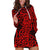 New Zealand Hoodie Dress Maori Pattern Red LT6 Red - Polynesian Pride