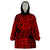 New Zealand Wearable Blanket Hoodie Maori Pattern Red LT6 One Size Red - Polynesian Pride