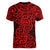 New Zealand Women V Neck T Shirt Maori Pattern Red LT6 - Polynesian Pride