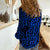 New Zealand Women Casual Shirt Maori Pattern Blue LT6 - Polynesian Pride