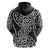 New Zealand Hoodie Maori Pattern White LT6 - Polynesian Pride