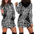 New Zealand Hoodie Dress Maori Pattern White LT6 - Polynesian Pride