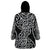 New Zealand Wearable Blanket Hoodie Maori Pattern White LT6 - Polynesian Pride