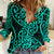 New Zealand Women Casual Shirt Maori Pattern Turquoise LT6 Female Green - Polynesian Pride