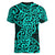 New Zealand Women V Neck T Shirt Maori Pattern Turquoise LT6 - Polynesian Pride