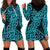 New Zealand Hoodie Dress Maori Pattern Light Blue LT6 - Polynesian Pride