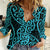 New Zealand Women Casual Shirt Maori Pattern Light Blue LT6 Female Blue - Polynesian Pride