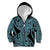 New Zealand Kid Hoodie Maori Pattern Papua Shell LT6 Zip Hoodie Green - Polynesian Pride
