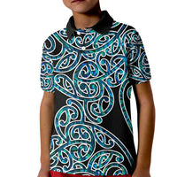 New Zealand Kid Polo Shirt Maori Pattern Papua Shell LT6 Kid Green - Polynesian Pride