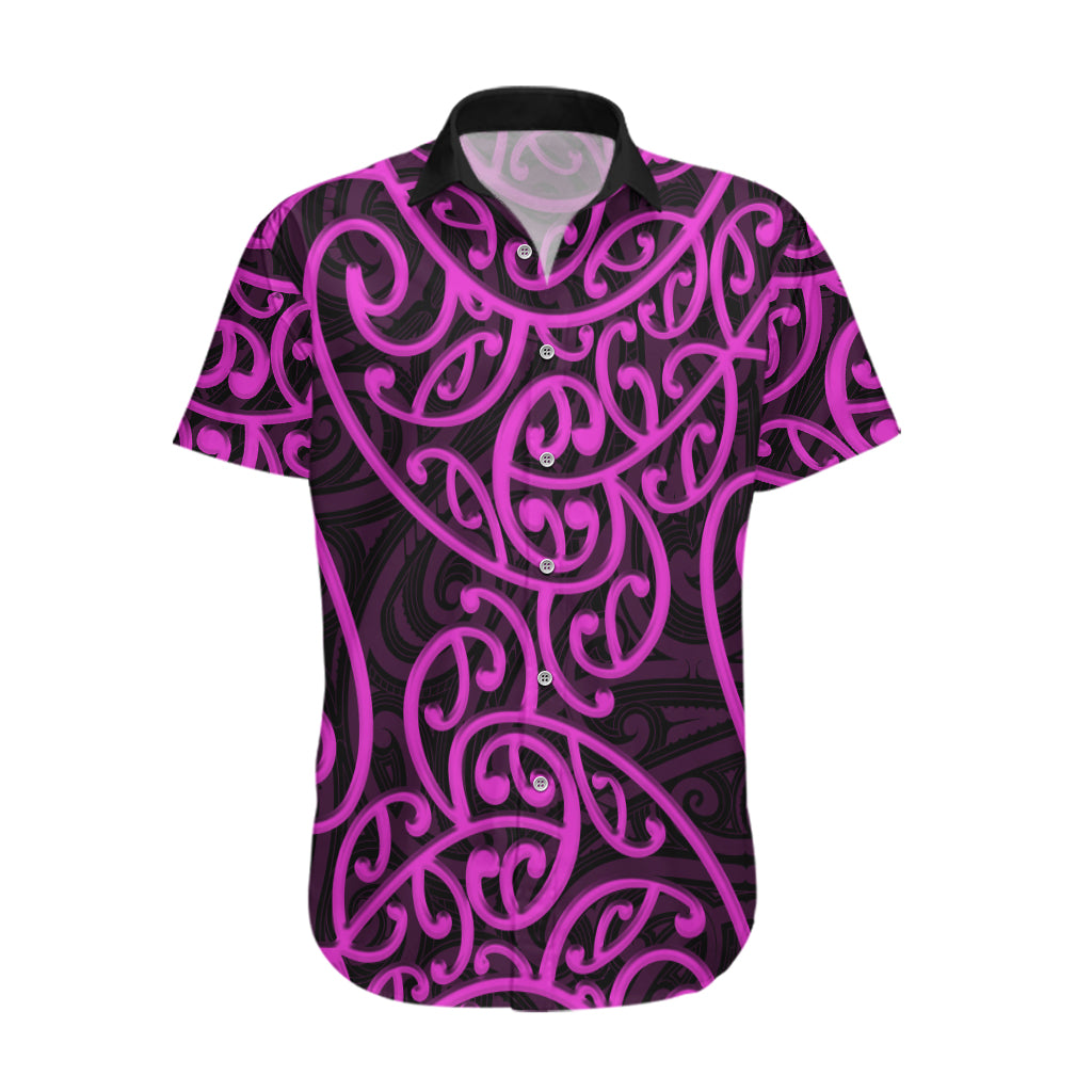 New Zealand Hawaiian Shirt Maori Pattern Purple LT6 Purple - Polynesian Pride