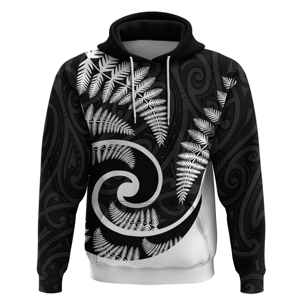 New Zealand Hoodie Maori With Silver Fern White LT6 White - Polynesian Pride