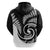 New Zealand Hoodie Maori With Silver Fern White LT6 - Polynesian Pride