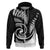 New Zealand Hoodie Maori With Silver Fern White LT6 - Polynesian Pride