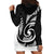 New Zealand Hoodie Dress Maori With Silver Fern White LT6 - Polynesian Pride