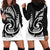 New Zealand Hoodie Dress Maori With Silver Fern White LT6 - Polynesian Pride