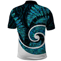 New Zealand Polo Shirt Maori With Silver Fern Papua Shell Green Ver.1 LT6 - Polynesian Pride