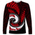 New Zealand Long Sleeve Shirt Maori With Silver Fern Red LT6 Unisex Red - Polynesian Pride