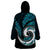 New Zealand Wearable Blanket Hoodie Maori With Silver Fern Papua Shell Green Ver.2 LT6 - Polynesian Pride