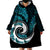 New Zealand Wearable Blanket Hoodie Maori With Silver Fern Papua Shell Green Ver.2 LT6 - Polynesian Pride