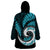 New Zealand Wearable Blanket Hoodie Maori With Silver Fern Light Blue LT6 - Polynesian Pride