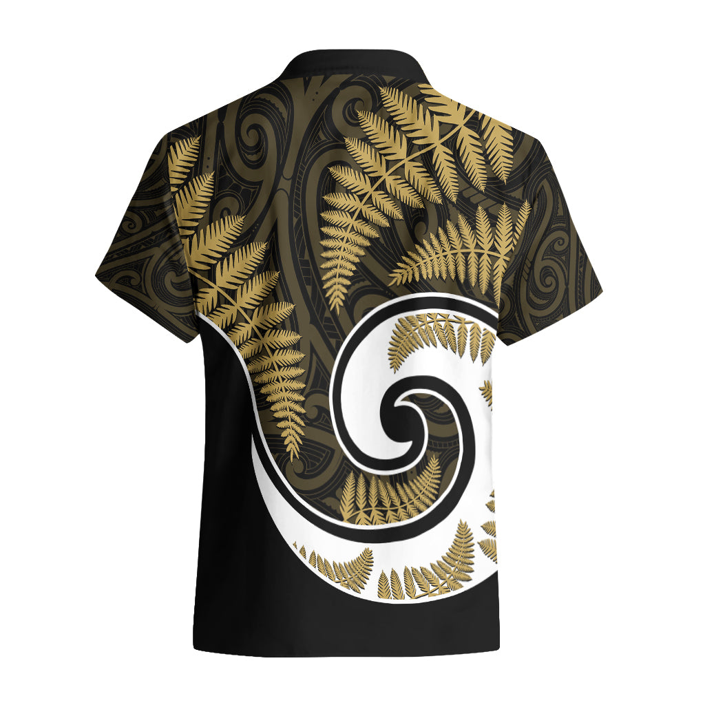 New Zealand Hawaiian Shirt Maori With Silver Fern Gold LT6 - Polynesian Pride