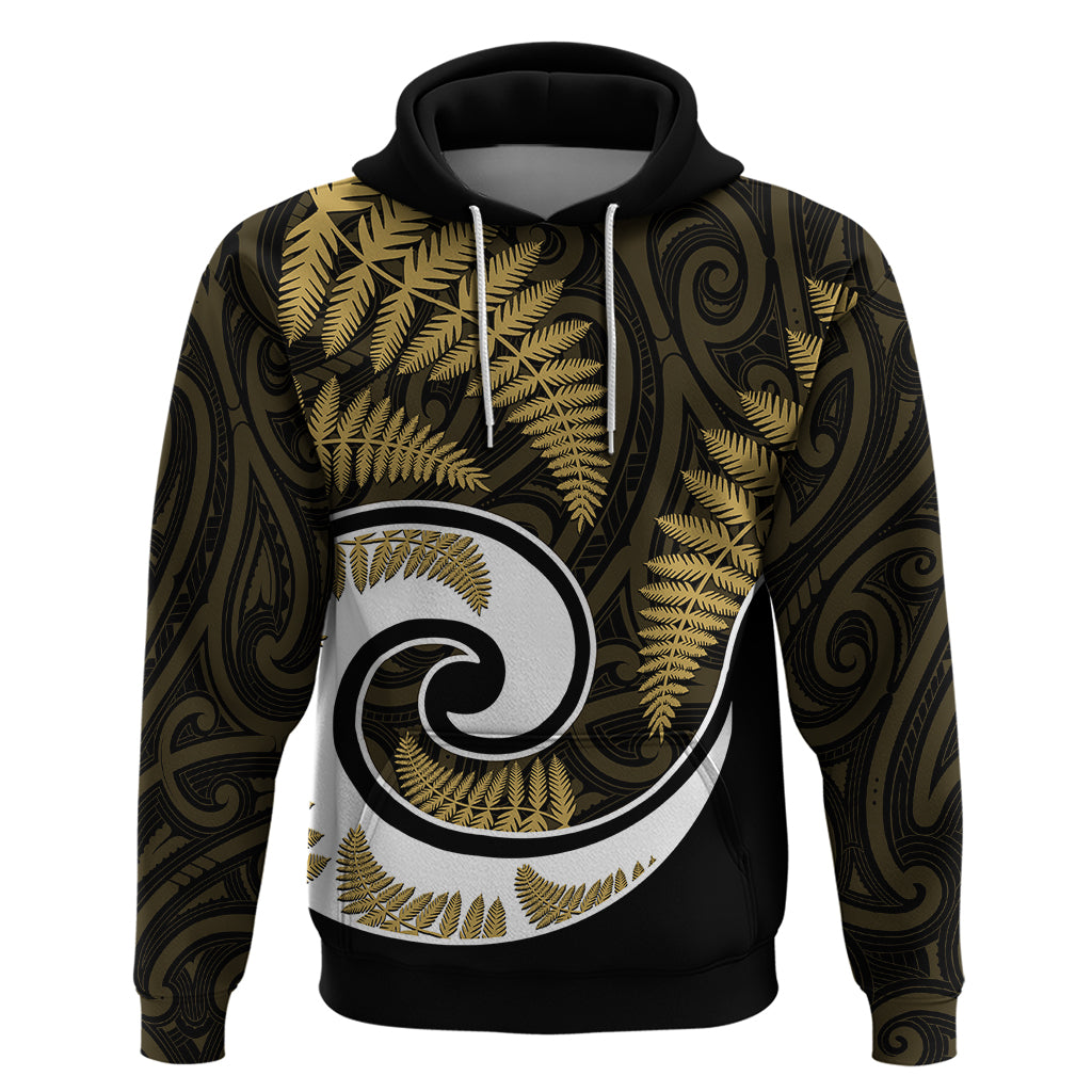 New Zealand Hoodie Maori With Silver Fern Gold LT6 Gold - Polynesian Pride