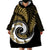 New Zealand Wearable Blanket Hoodie Maori With Silver Fern Gold LT6 - Polynesian Pride