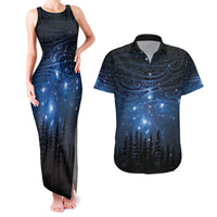 Matariki Te Tau Hou Māori Couples Matching Tank Maxi Dress and Hawaiian Shirt New Zealand Starry Sky LT7 Galaxy - Polynesian Pride