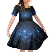 Matariki Te Tau Hou Māori Family Matching Puletasi and Hawaiian Shirt New Zealand Starry Sky LT7 Daughter's Dress Galaxy - Polynesian Pride