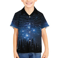 Matariki Te Tau Hou Māori Family Matching Puletasi and Hawaiian Shirt New Zealand Starry Sky LT7 Son's Shirt Galaxy - Polynesian Pride