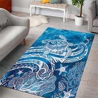 World Ocean Day Polynesian Pattern Area Rug Crystal Waves