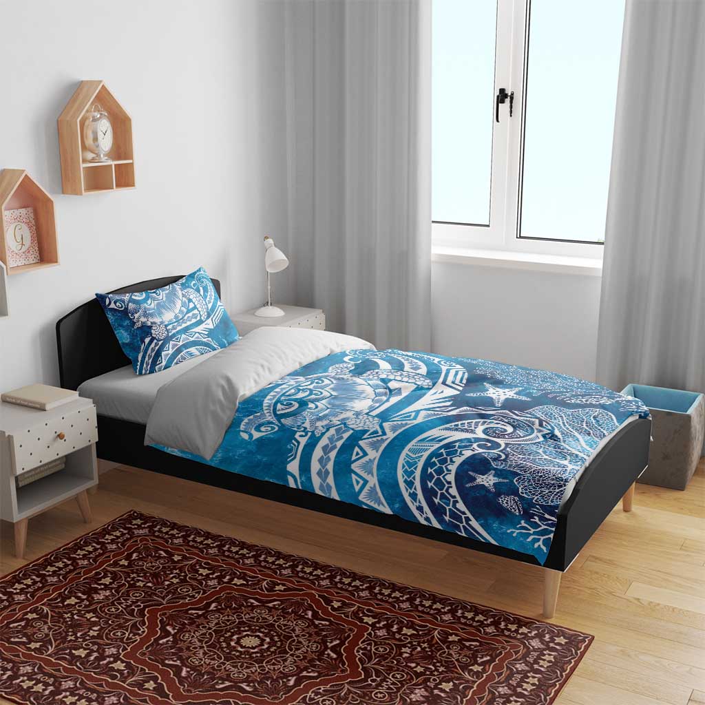 World Ocean Day Polynesian Pattern Bedding Set Crystal Waves