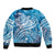 World Ocean Day Polynesian Pattern Bomber Jacket Crystal Waves