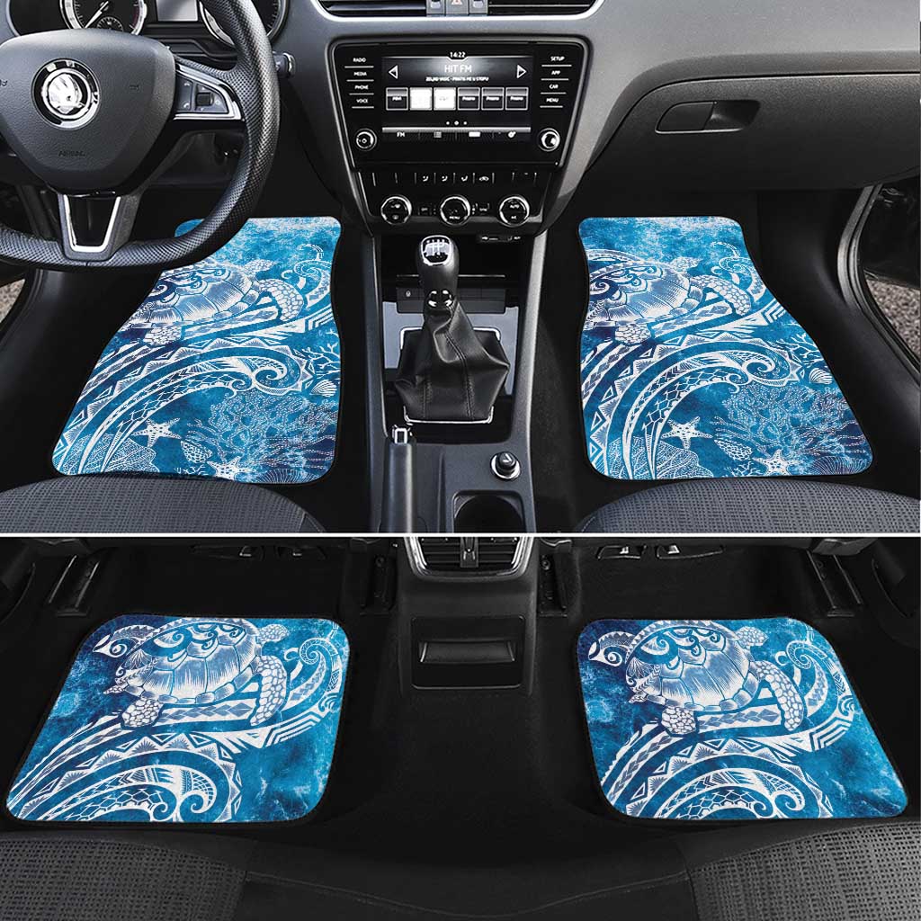 World Ocean Day Polynesian Pattern Car Mats Crystal Waves