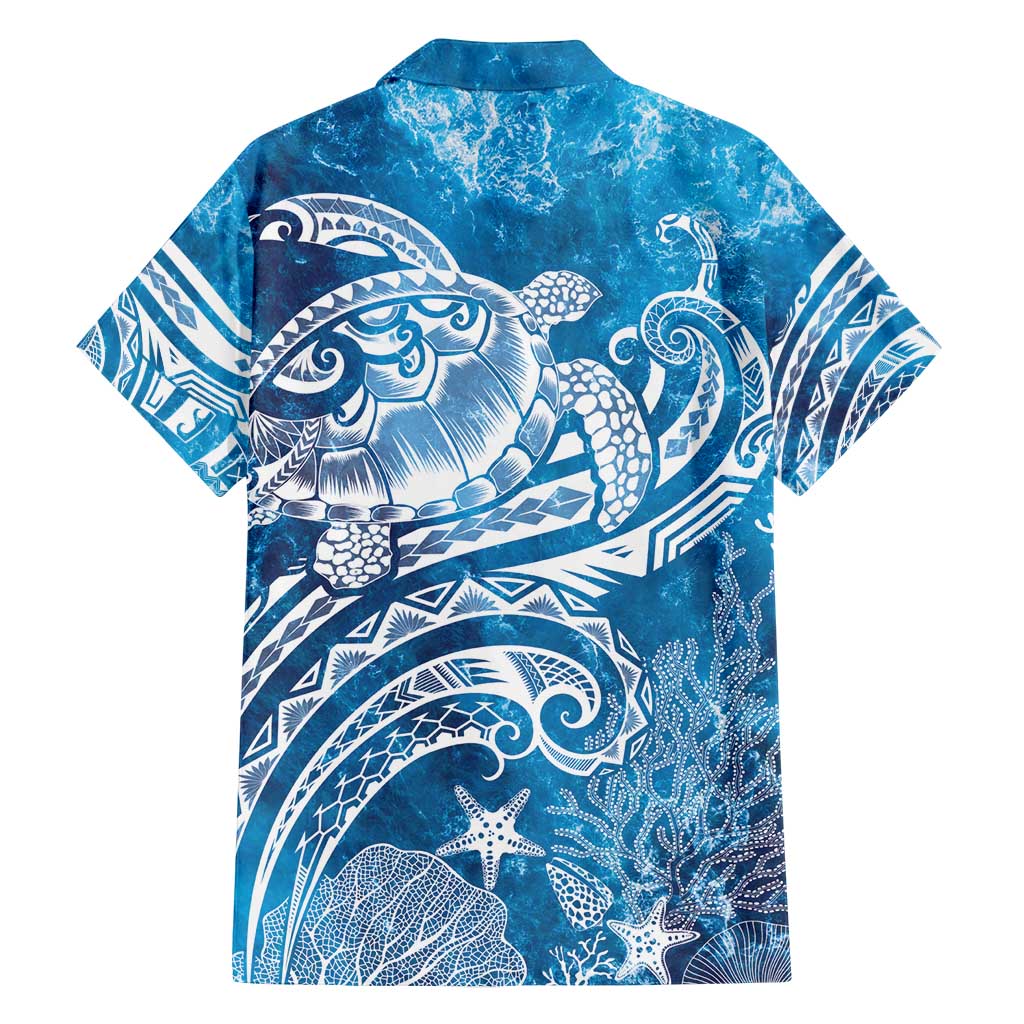 World Ocean Day Polynesian Pattern Family Matching Puletasi and Hawaiian Shirt Crystal Waves LT7 - Polynesian Pride