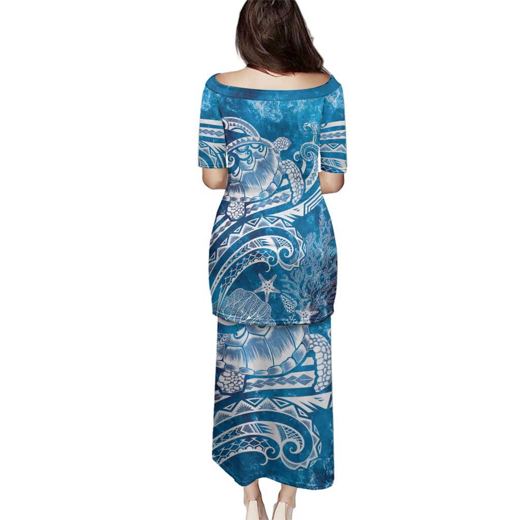 World Ocean Day Polynesian Pattern Family Matching Puletasi and Hawaiian Shirt Crystal Waves LT7 - Polynesian Pride
