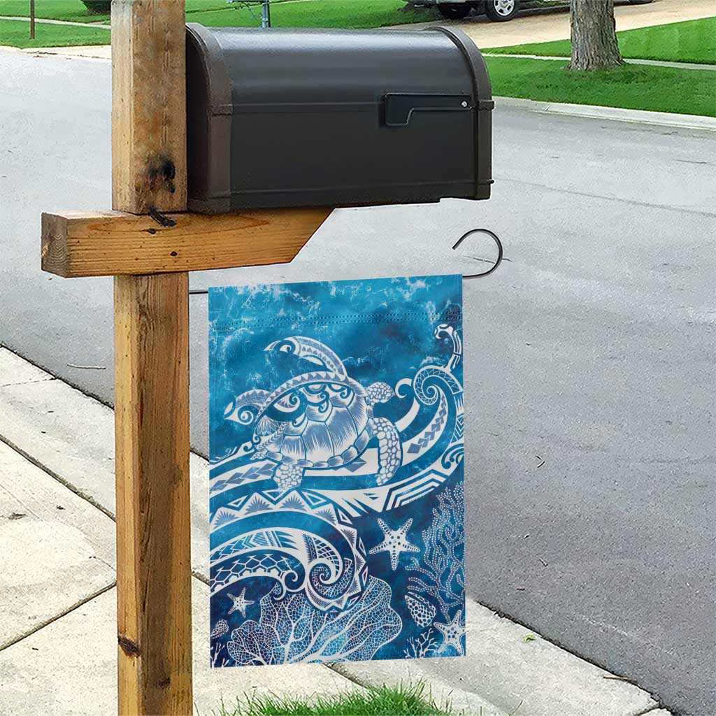 World Ocean Day Polynesian Pattern Garden Flag Crystal Waves