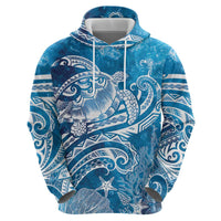World Ocean Day Polynesian Pattern Hoodie Crystal Waves